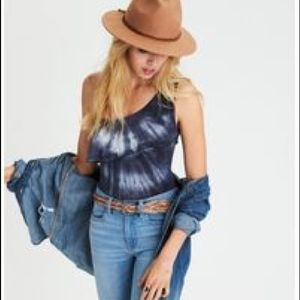 American Eagle Outfitters Blue Tie-Dye Tank Top